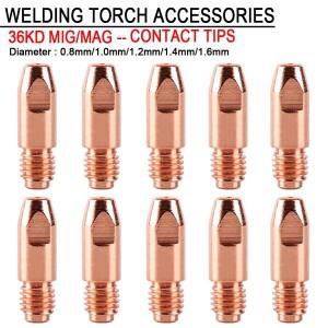 36KD 용접 토치 팁 소모품 M830mm 0.81.01.21.41.6mm 건 접촉 MIGMAG Co2가스 액세서리