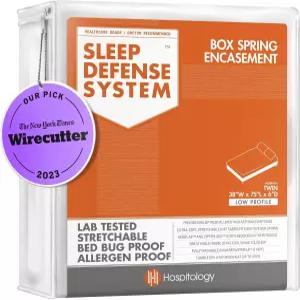 호스피스톨로지 제품 박스 스프링 케이스 - 지퍼형 침대 벌레 먼지 진드기 방지 저자극성 수면 방어 시스템