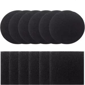 퇴비통 필터 12피스 교체 원형 및 정사각형 6개 블랙