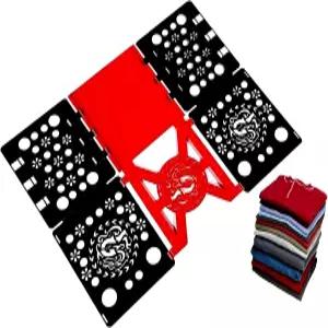 색상 차단 접이식 보드 보라색 및 분홍색 옷 폴더 정리함(블랙 레드)