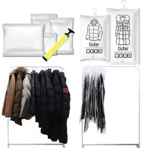 압축기능 옷보관 이불 여행용 옷걸이 압축팩 모음전/일반/압축기 필요없는/여행용 말아쓰는/옷걸이