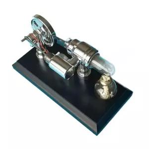 엔진 모델 전력 파워 교구 스팀 더블 실린더 발전 외부 모형 장난감 금속 실험 열