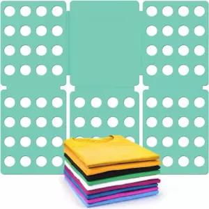 지니어스 디어 셔츠 폴더 보드 내구성이 뛰어난 플라스틱 옷 접이식 티셔츠 정리 쉽고 빠른 세탁 그린