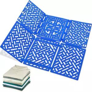 옷장 정리용 지니어스 디어 셔츠 폴더 보드 옷을 깔끔하게 수 있는 접이식 세탁 라이너 분류기 파란색