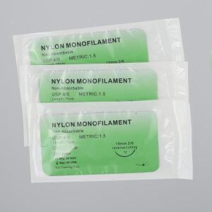 의대생 4/0 수의학 실습용 봉합 키트 나일론 실크 수술 바늘 의료용 학생 교육용