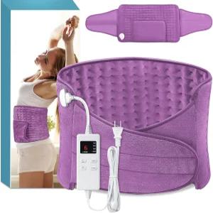 생리통을 위한 온열 패드 허리 전기 목 어깨 12x24 6시간 자동 꺼짐 20 벨트 4 타이머 6 열 레벨 랩 라일락