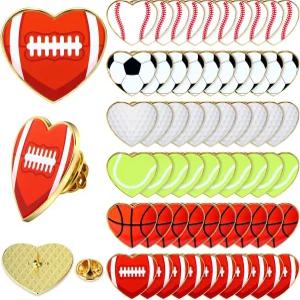 후쿼리 발렌타인 데이 스포츠 장식 하트 모양 볼 핀 벌크 농구복 브로치 배지 선물