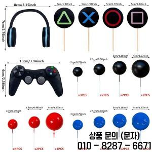 비디오 게임 테마 케이크 토퍼 장식 헤드셋 콘솔 컨트롤러