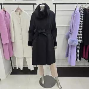 [미니멈]MZDKFL0850DG 밍크배색 울 롱 코트