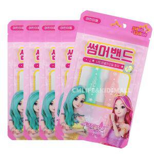 시크릿쥬쥬 썸머밴드 2개입 x 5팩/팔찌 여름 캐릭터 어린이 시트로넬라오일