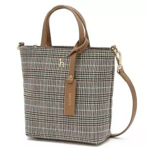 [헤지스](대구신세계)[선물추천][SAVER] 브라운 체크 나일론 토트 겸 크로스백 HIBA5FE78W2