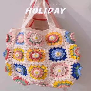 DIY  재료 손뜨개 뜨개질 수공예 니트 빈티지 숄더백 키트 가방 만들기