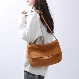 캔버스 여성 크로스 백 숄더 대 학생 가방 탄