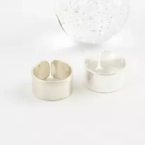 [신상오픈런]무광은반지 오픈 볼드 커플템 유광 실버링 (29965344)