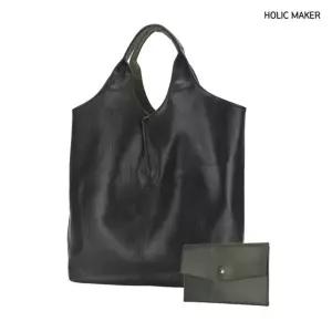 홀릭메이커 보부상 파우치포함 리버시블 가방 HRJB001가죽숄더백 레더백 레더빅 호보백 투웨이 숄더백