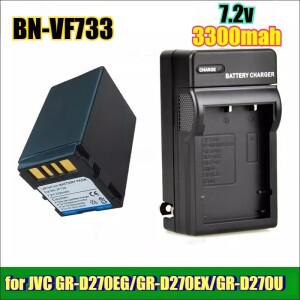 JVC GR-D270EG/GR-D270EX/GR-D270U 캠코더용 3300mAh BN-VF733 고용량 교체 배터리 리튬 이온 수명 연장