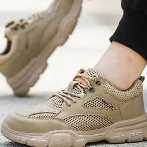 남성 안전화 초경량 미끄럼 통풍 남성 작업화 메쉬 신발