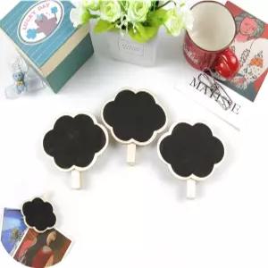 메모판 미니보드 구름모양 집게형 나무 화분 팻말 1P