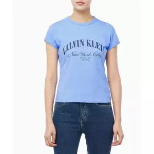 캘빈클라인 진 CALVIN KLEIN JEANS 여성 그래픽 로고 베이비 반팔 티셔츠 47F815G C32 47F815GC32