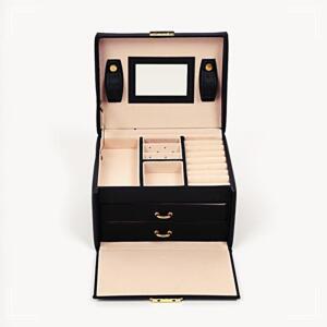 액세서리 귀걸이 시계 반지 주얼리 선물 블랙 쥬얼리 클로제 악세사리 보석 3단 보관 함 HW38C07F