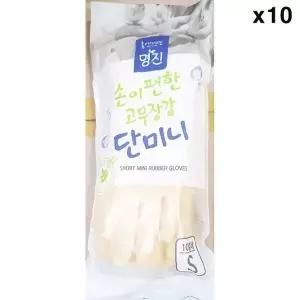 TBZ FK 고무장갑(명진 단미니 소 10P 백색)X10개