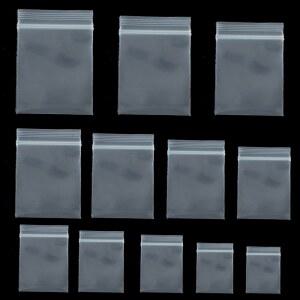 100 조각 투명 미니 작은 플라스틱 지퍼 가방 귀걸이 반지 쥬얼리 알약 보관 포장 주머니에 대 한 Rese ble