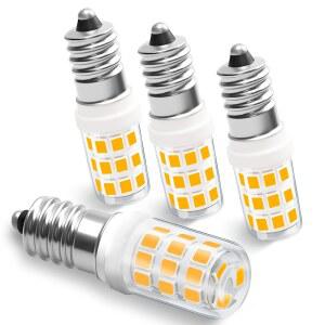 MeGeeet E12 LED Candelabra 베이스 야간 전구 1와트 등가 10W 15W, AC120V 2700K 따뜻한 흰색 C7 소형 전구, 소금 램프 가전 장식용 스트링 조명, 4팩