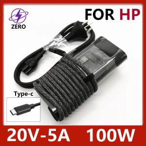 100W 20V5A USB-C 타입-C 노트북 어댑터 충전기 (HP 파빌리온 플러스 14 프로북, 오멘, 트랜센드 TPN-DA32