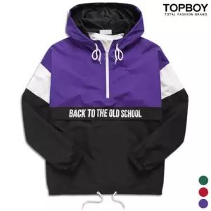 [탑보이][탑보이] 올드스쿨 오버핏 아노락 바람막이 후드티 (IN024)