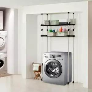 [JED] 2단 폭조절 선반 행거 베란다 옷걸이 고정식 복식