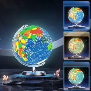 학습용 입체지구본 3d 세계 야광 인테리어 교육용 학생 학습 나무 퍼즐 세계지도 엔틱