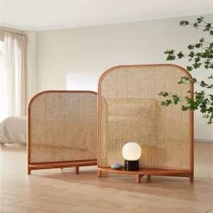 라탄 파티션 우드 호두색 폴딩 인테리어 거실 가벽 카페 칸막이 공간분리 원목