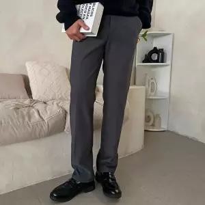 [옷자락]남자 겨울 기모팬츠 일자핏 스판 오피스룩 슬랙스