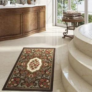 안테프 러그 알폼브라 미끄럼 방지(비슬립) 2x4 고무 백킹 모던 플로럴 로우 프로파일 파일 주방 공간