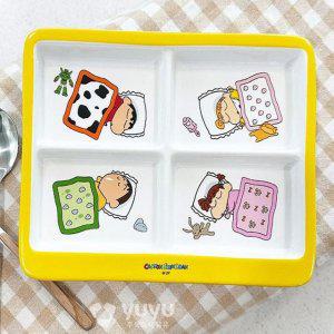 짱구 4칸 세라믹 반찬기 1P 귀여운 나눔 접시 그릇