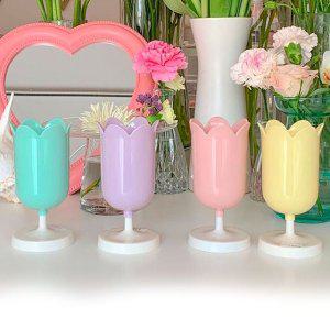 감성 파스텔 연필꽂이 튤립 4P 책상 선반 꾸미기 소품