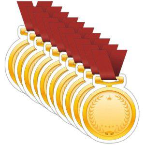 유치원 축하 종이 메달 무제 10개입 1P 메달 우승 만들기 졸업식 칭찬 용품