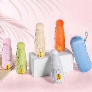 초경량 초소형 투톤 파스텔 방수 고급 자동 튼튼한 비비드 우산 우드 손잡이 휴대용 양산 접이식