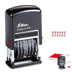 날짜스탬프 일부인 회사직인 결재도장 주소 네임 문구 자동스탬프 일부인 S409 적색