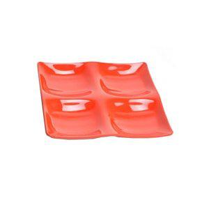 업소용 멜라민 정사절 접시(소)(빨강색)