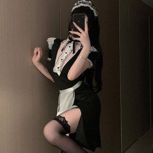 코스박스 섹시 하녀 메이드복 원피스 코스프레