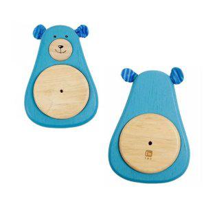 유아 아동 아기 선물 원목 악기 장난감 곰돌이 탬버린