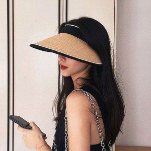 1+1이벤트 라탄 썬캡 돌돌이모자 자외선차단 선캡 휴대용모자