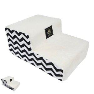 강아지계단 애견 침대계단 슬라이드 스텝 발판 쇼파 커버 북유럽밸런스 지그재그 2단 아이보리