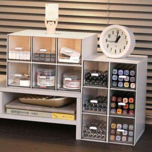 BenF Home 미니 서랍장 3칸 투명 수납함 책상 다용 문구 액세서리 정리함 화이트