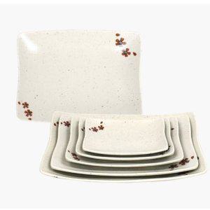 반찬 플레이팅 멜라민 접시 직사각형 20.4cm 그릇 식기 모음