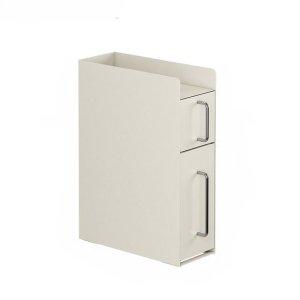 BenF Home 철제 슬라이딩 수납함 2단 주방 정리 양념 틈새 서랍장 화이트