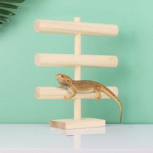 BenF Home 피딩대 3단 우드 레오파드 게코 크레 파충류 도마뱀 등반 놀이 스탠드 나무 쉼터 인테리어 용품