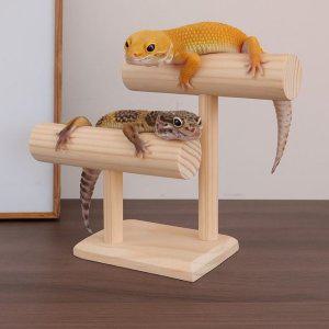 BenF Home 피딩대 2단 우드 파충류 스탠드 도마뱀 크레스티드 게코 크레 레오파드 휴식대 장식용 받침대