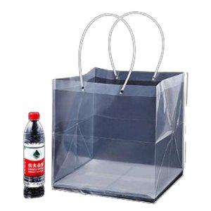 튼튼한 손잡이 정사각 투명 포장봉투 케이크 화분 선물 포장 답례 세트 5호 1P